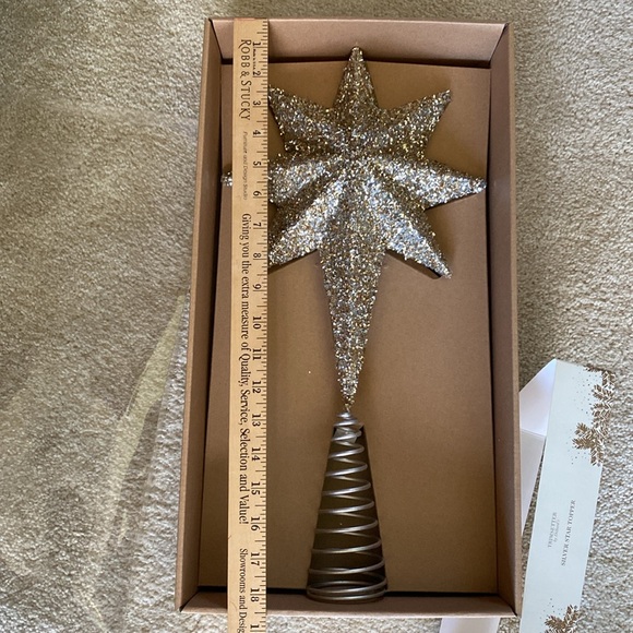 Silver and gold Star Christmas tree topper, NIB - Picture 4 of 7